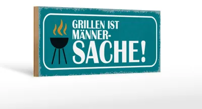 Produktbild von Holzschild Spruch 27x10cm grillen ist Männer Sache