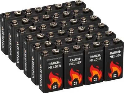 Produktbild von 24x 9V-Block Rauchmelder Batterie für Rauchwarnmelder Messgeräte Spielzeuge