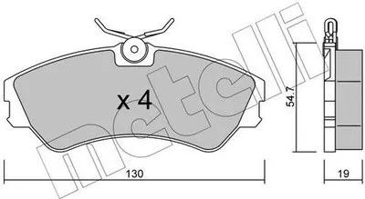 Produktbild von METELLI Bremsbeläge Satz Vorne Bremsklötze für VW Transporter IV Bus (70B, 70C, 7DB, 7DK, 70J, 70K, 7DC, 7DJ) 22-0162-0
