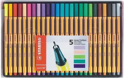 Produktbild von Fineliner - STABILO point 88 - 25er Pack - mit 25 verschiedenen Farben