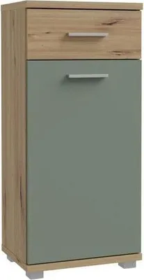 Immagine prodotto di CHAMP - Mobiletto - 40,2 x 28,9 x 87,6 cm - Rovere artigianale / verde salvia - FORTE