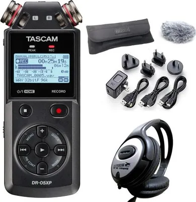 Immagine prodotto di Registratore audio Tascam DR-05XP con DR11GMK e cuffie