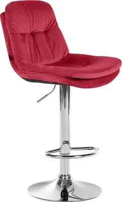 Produktbild von CLP Barhocker Laurel Samt höhenverstellbar und drehbar rot Material Gestell Metall in Chromoptik