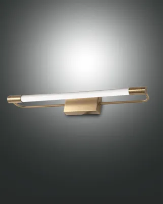 Produktbild von Wandleuchte Metall LED IP44 B: 40 cm in Messing satiniert länglich 3000 K 1150 lm Modern