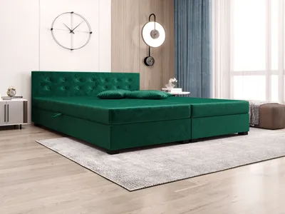 Obrázek produktu pro Manželská postel s úložným prostorem 140x200 ROSIE 11 - zelená