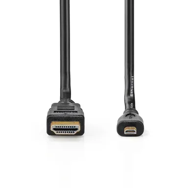 Produktbild von Nedis High Speed HDMI Kabel mit Ethernet - HDMI Stecker - HDMI Micro Stecker - 4K@30Hz - 10.2 Gbps - 2.00 m - Rund - PVC - Schwarz - Box
