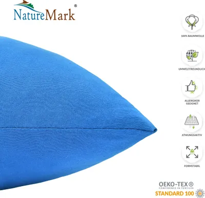 Produktbild von 2er Set Kissenbezüge Kissenhüllen 100% Baumwolle 40x145 cm Royal blau