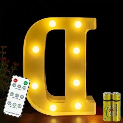 Productafbeelding van LED-alfabetlamp met afstandsbediening, geschikt voor feestjes en als sfeerverlichting in de slaapkamer