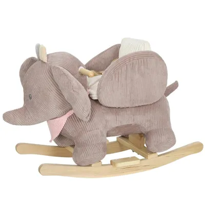Produktbild von Babyschaukelstuhl – Elefantenschaukelstuhl – Schaukelelefant für Kinder – mit Elefantengeräuschen und Dreipunkt-Sicherheitsgurt – Braun