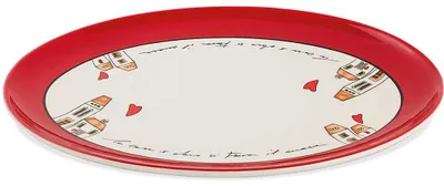 Dienblatt, rot, 36 x 27 cm, Porzellan, spülmaschinenfest