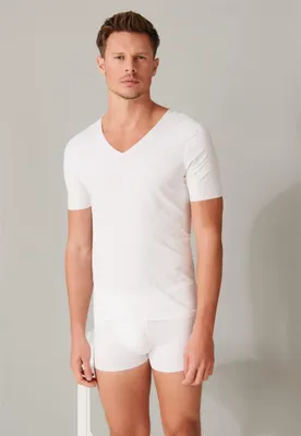 Produktbild von Schiesser Herren T-shirt V-Ausschnitt 4  weiss Stück