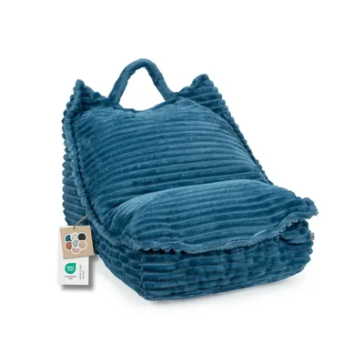 Image de Pouf pour enfants avec poignée - Pouf moelleux KIDS SWEET "Garfield" en tissu Tilias, chambre d'enfant Montessori 58x70x55 cm - Bleu