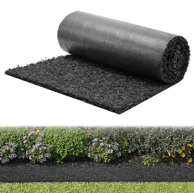 Produktbild von VEVOR Gummimulchmatte, 244x61 cm, Unkrautmatte 1,3 cm dick, Zuschneidbar, Gartenvlies, Unkrautvlies, Unkrautbarrierematte, Garteneinfassung, Randmatte, Gehwegmatte für Landschaftsgestaltung