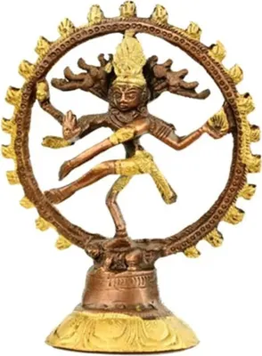 Zdjęcie produktu dla Shiva Nataraja Mosiądz Dwukolorowy - 218 G; 13 cm