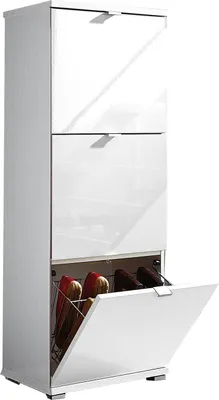 Productafbeelding van Germania schoenenkast "COLORADO" in wit, met drie deuren in wit, 53 x 132 x 30 cm (breedte/hoogte/diepte), artikelnummer 8483-84