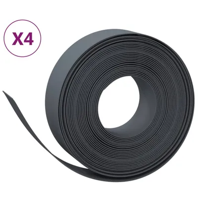 Produktbild von vidaXL Rasenkanten 4 Stk. Grau 10 m 15 cm Polyethylen