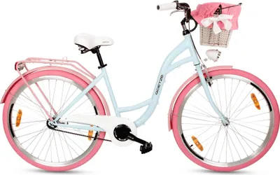 Produktbild von Goetze Style 28 Zoll City Bike, 18 Zoll Tiefeinsteigerrahmen, 1-Gang mit Rücktritt & V-Bremse & , LED-Beleuchtung, Komfortsattel, Rattankorb