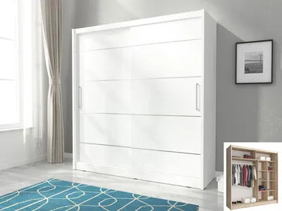 Produktbild von Schiebetürenschrank Kleiderschrank Schlafzimmerweiß 200 cm