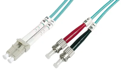 Image de DIGITUS LWL Patchkabel LC -> ST 10.00m Multimode Duplex OM3