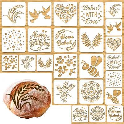Brotschablonen-Set, 12 Stück, 15,0 x 15,0 cm und 10,0 x 10,0 cm