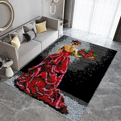 Imagen del producto de Alfombra tejida a mano, para hacer tú mismo, 140x180 cm