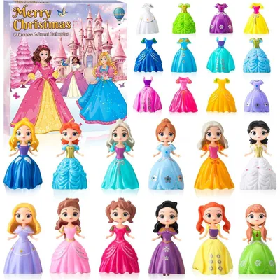 Productafbeelding van Adventskalender "Prinses" voor meisjes, 2025, met 24 figuurtjes van karton