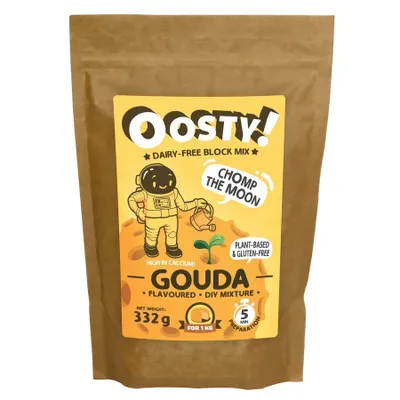 Produktbild von Oosty vegane Alternative zu Käse Gouda Geschmack 332g / vegan / glutenfrei MHD: 29.01.2026
