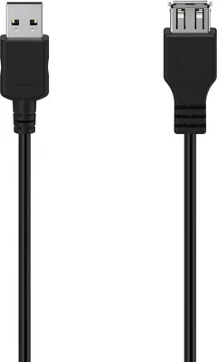 Produktbild von Hama USB-Verlängerunskabel, USB 2.0, 480 Mbit/s, 3 m, Schwarz