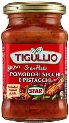 Produktbild von Pesto Tigullio Pomodori secchi e pistacchi - Italienische soße mit getrocknete tomaten und pistazien 190 gr (4 stück)