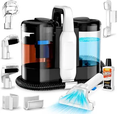 Produktbild von Polsterreiniger Gerät, 600W 17kPa Teppichreiniger Waschsauger, Nassauger mit Reinigungsmittel, Kompakter Teppichreiniger und Textilreiniger – Waschsauger für Teppich, Polster Autositze & Sofa