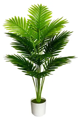 Produktbild von Künstliche Pflanze im Topf - Seidenblumen in Grün, Kunstpflanzen für Innen- und Außenbereich (80 cm hohe Palme)