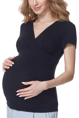 Produktbild von Bellivalini Damen Umstands Shirt mit Stillfunktion BLV50-123 (Schwarz, XS)