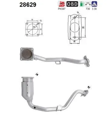 Produktbild von AS Katalysator Kat passend für PEUGEOT 307 CC (3B) 28629