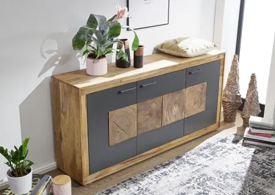 Produktbild von MASSIVMOEBEL24 Sideboard Sheesham 170x40x82 gebeizt TURIN #09