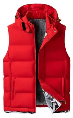Immagine prodotto di Elzusha - Gilet da uomo da outdoor con cappuccio e fodera imbottita