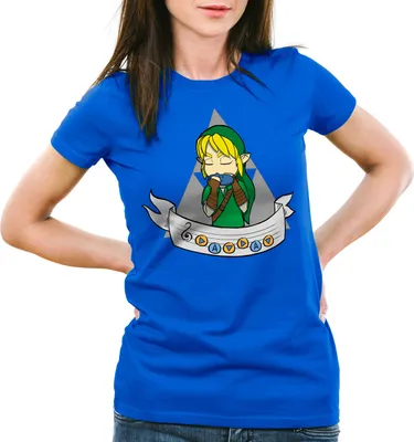 Produktbild von style3 Song of Time Damen T-Shirt link hyrule ocarina, Farbe:Blau, Größe:XS