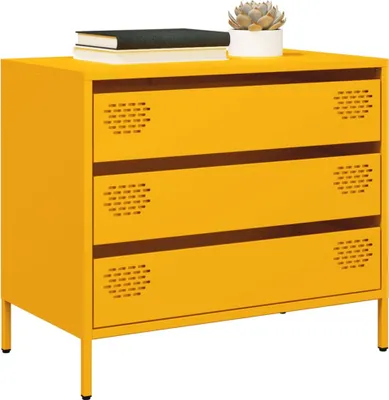 Obrázek produktu pro Maison Exclusive - Prýskytník hořčičně žlutý 68x39x58,5 cm za studena válcovaná ocel