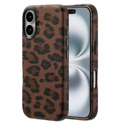Produktbild von Selencia Sabi Backcover Leopardenmuster mit MagSafe iPhone 16 - Mocha Brown