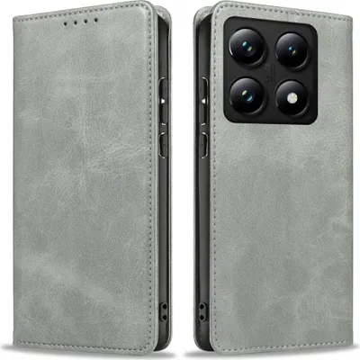 Produktbild von Handyhülle für Xiaomi 14T Kunstleder Flip Cover Hülle Handytasche Case Kartenfach Farbe: Grau