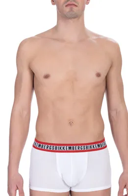 Produktbild von Boxershorts, 2er-Pack, Herren, Baumwolle, Elasthan, Weiß, mit Logo, elastischer Bund