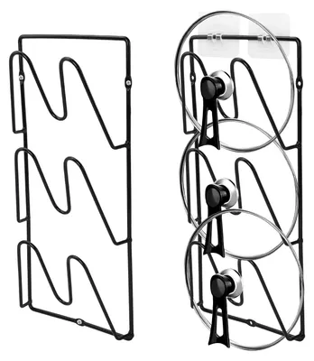 Topfdeckel-Organizer 2er-Set, 6-lagig, V-förmig, schwarz