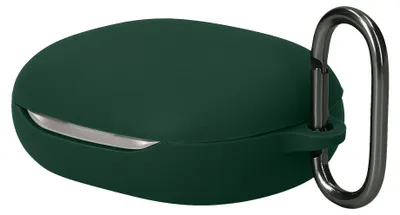 Produktbild von kwmobile Schutzhülle für JBL SENSE PRO Hülle - TPU Silikon Case für Kopfhörer Ladecase - stoßfestes Cover mit Karabiner - Dunkelgrün