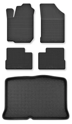 Produktbild von Gummimatten + Kofferraumwanne für Hyundai i20 II 2014- – Schwarz, Semi-Universal, angepasst – Wielganizator Semi-Universal