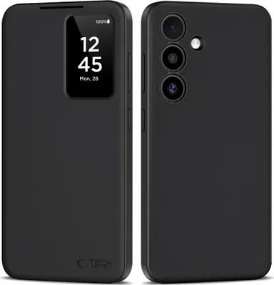 Produktbild von Handyhülle mit Klappe für Galaxy S25 FE, Tech-Protect Smart Wallet, Schwarz