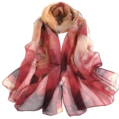 Immagine prodotto di Sciarpa da donna in georgette di chiffon, motivo floreale, dimensioni 160 x 50 cm
