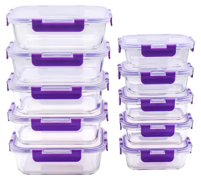 Glasbehälter luftdicht, 20-teilig, BPA-frei, spülmaschinengeeignet