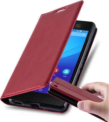Obrázek produktu pro Cadorabo Case for Sony Xperia M5 Protective Case in Red Pouzdro na mobilní telefon s magnetickým zavíráním