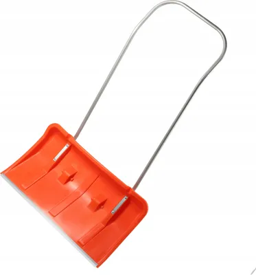Produktbild von KADAX Schneeschaufeln "Cances", breite Schneeschieber mit Rädern, Schaufel mit Metallgriff, Orange