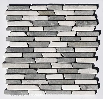 Produktbild von 1 qm ST-1-435 Marmor Natursteinmosaik Stäbchenmosaik Hellgrau Beige Weiß Bad-Design Fliesen Lager Verkauf Stein-Mosaik Herne NRW