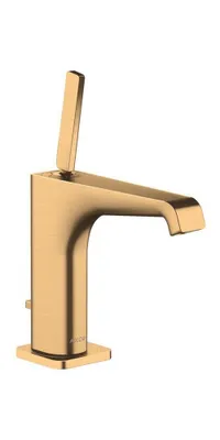 Produktbild von Einhebel-Waschtischmischer 125 AXOR CITTERIO E DN 15 m ZAG G 1 1/4Zoll brushed brass mit Zugstangen-Ablaufgarnitur G 1 1/4Z brushed brass